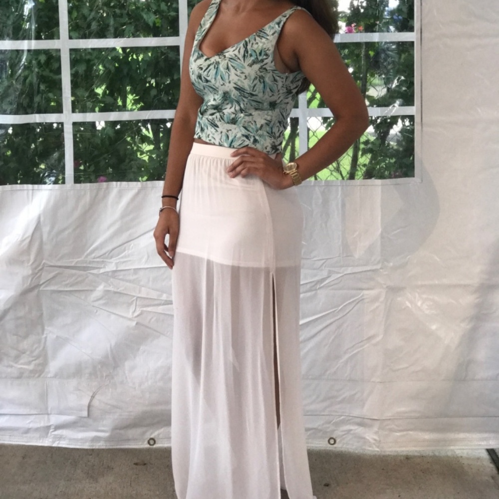 SHEER WHITE MAXI SKIRT